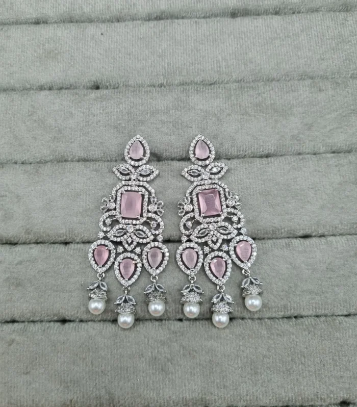 Ruby Floral Statement Earrings - Zaariyah Premium Collection