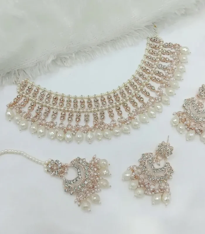 Crystal Tennis Necklace Set - Zaariyah Premium Collection