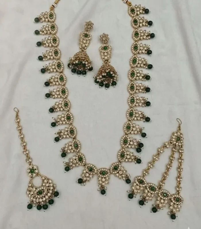 Royal Long Haram Necklace Set - Zaariyah Premium Collection