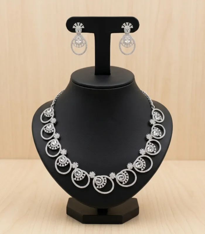 Oxidised Coin Statement Necklace Set - Zaariyah Premium Collection