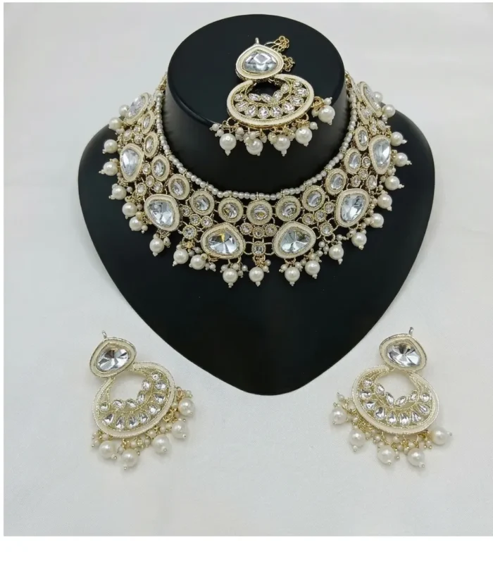 Classic Pearl Floral Bridal Set - Zaariyah Premium Collection