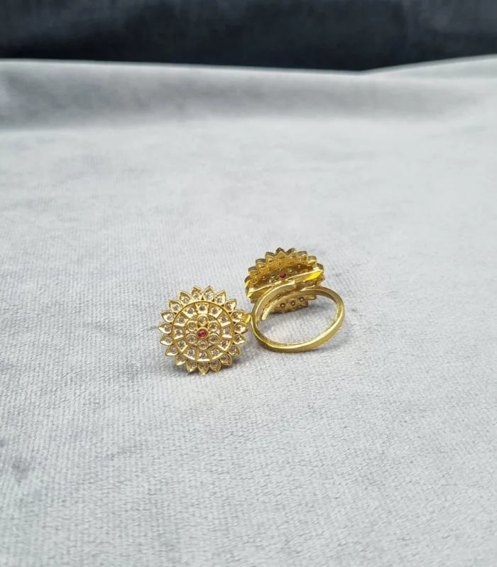 Royal Crystal Statement Ring - Zaariyah Premium Collection